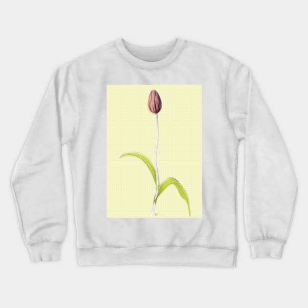 Delicate Tulip Bud with Leaves Crewneck Sweatshirt by VeraAlmeida